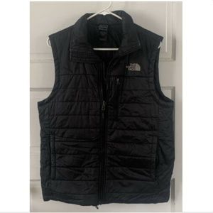 NORTH FACE Light Down Insulated PUFFER VEST Jacket TNF Black Mens Sz Small EUC